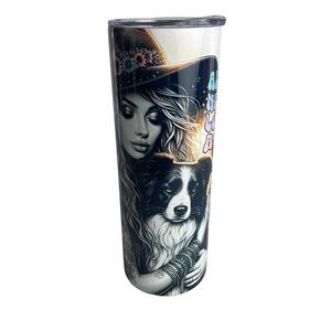 20 Ounce Stainless Steel Sublimated Girl and her dog Tumbler. NEW.